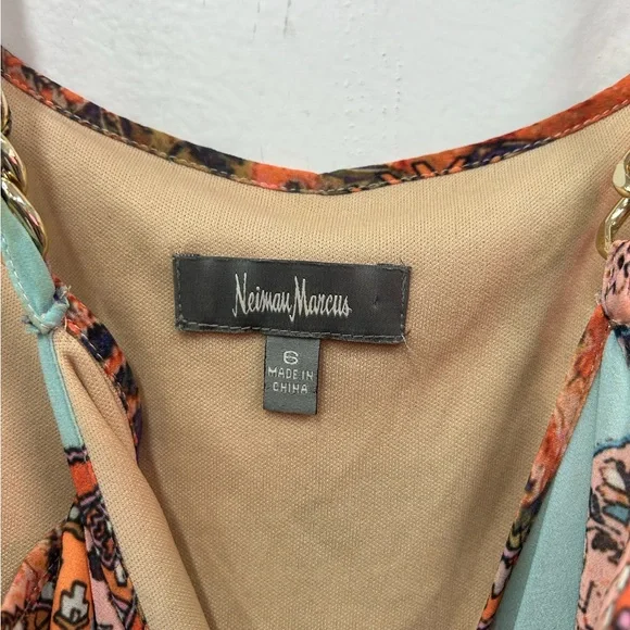 Neiman Marcus Patterned Multicolor Dress Size 6 - Picture 3 of 3